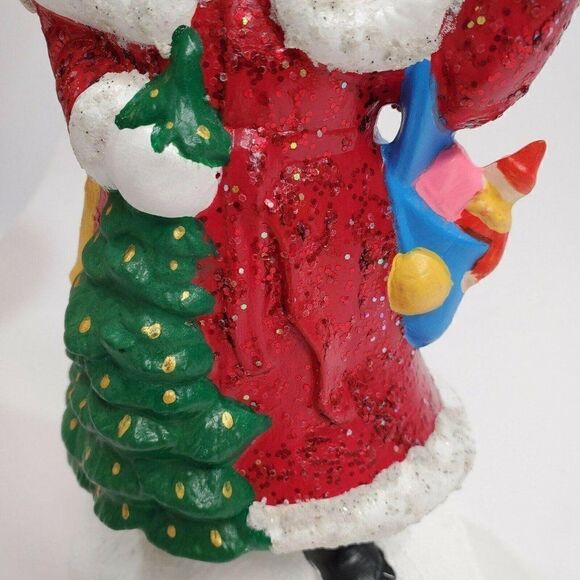 Vintage Santa with Tree And Gifts Figurine 9" - Picture 8 of 9